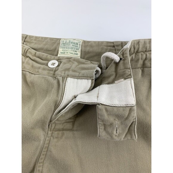 LL Bean Khaki Shorts Cotton Tan Drawstring Button 2 inch Pockets Womens Small - Picture 2 of 12